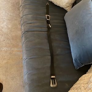 Black TopShop belt with silver buckles size M